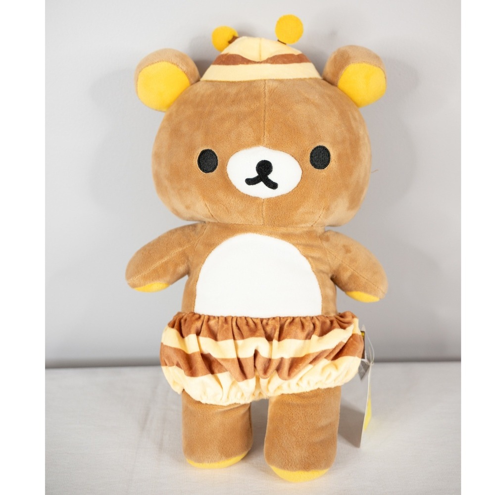 San-X Rilakkuma Plush Toy 16 in Large Brown New Honey Bee Costume Wings Tag